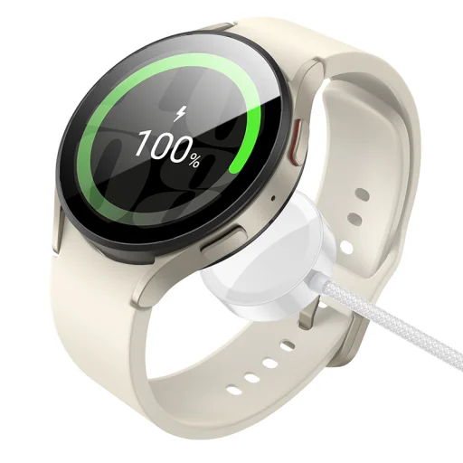 Borofone vezeték nélküli indukciós töltő BQ37 Star 2,5W iWatch 1-9, SE/SE2, Samsung Ultra/Ultra2 fehér - 4