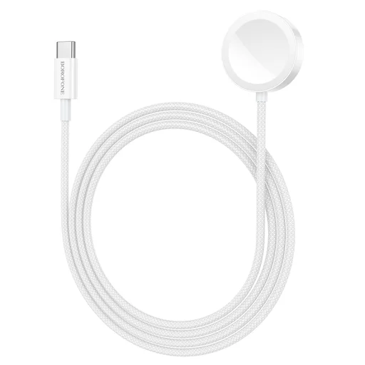 Borofone vezeték nélküli indukciós töltő BQ37 Star 2,5W iWatch 1-9, SE/SE2, Samsung Ultra/Ultra2 fehér - 6