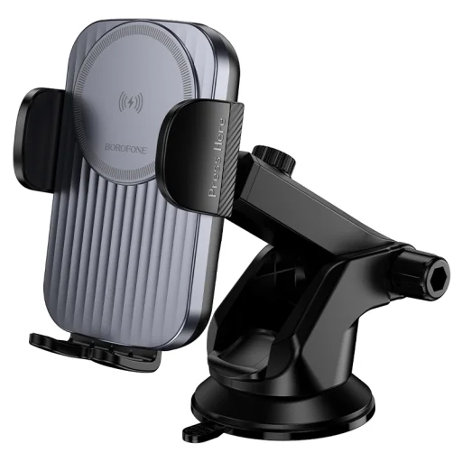 Borofone BH222 Vezeték nélküli töltéses autós telefontartó, fekete - 2