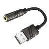 Borofone Adapter BV23 Dignity - USB - jack 3,5mm átalakító - fekete thumbnail