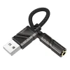 Borofone Adapter BV23 Dignity - USB - jack 3,5mm átalakító - fekete thumbnail