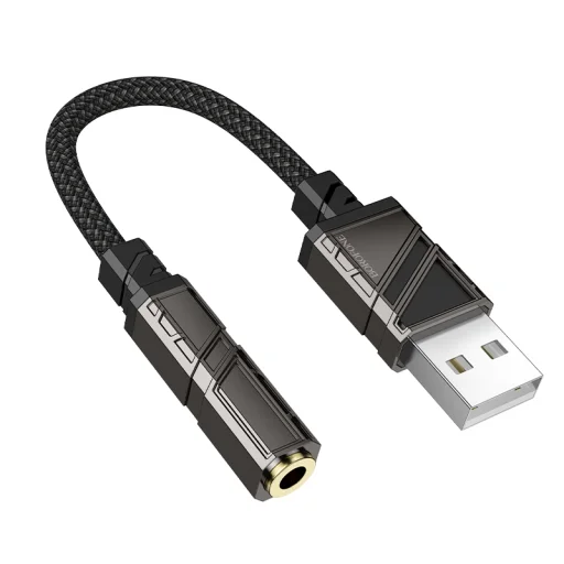 Borofone Adapter BV23 Dignity - USB - jack 3,5mm átalakító - fekete - 1