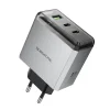 Borofone fali töltő BN22 Lena GaN - 2xType C + USB - QC 3.0 PD 65W szürke thumbnail