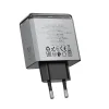 Borofone fali töltő BN22 Lena GaN - 2xType C + USB - QC 3.0 PD 65W szürke thumbnail