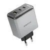 Borofone fali töltő BN22 Lena GaN - 2xType C + USB - QC 3.0 PD 65W szürke thumbnail
