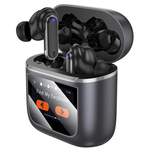 Borofone TWS Bluetooth Fülhallgató BW67 Impressive ANC+ENC zajcsökkentés LED érintőképernyő szürke - 2