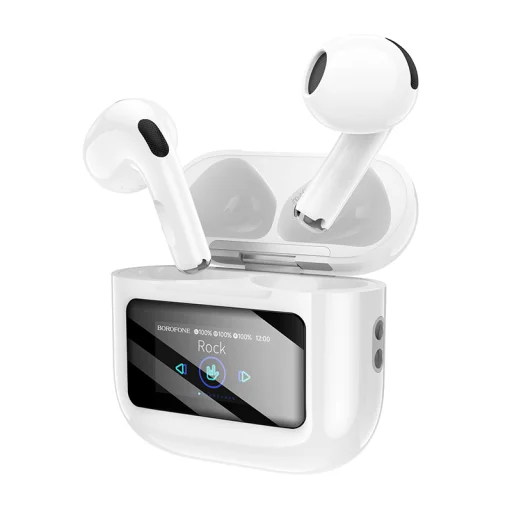 Borofone TWS Bluetooth Fülhallgató BW60 Destacado LED érintőképernyős fehér - 2