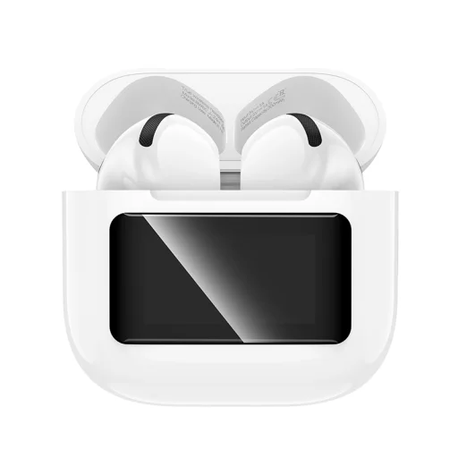 Borofone TWS Bluetooth Fülhallgató BW60 Destacado LED érintőképernyős fehér - 4