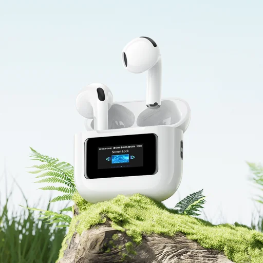 Borofone TWS Bluetooth Fülhallgató BW60 Destacado LED érintőképernyős fehér - 7