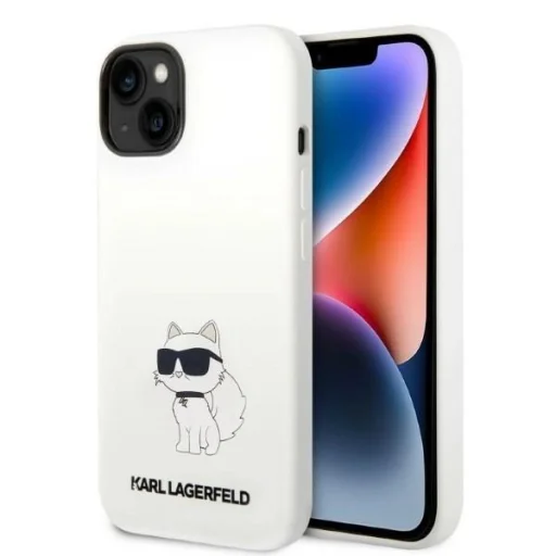 Karl Lagerfeld KLHMP14MSNCHBCH iPhone 14 Plus 6.7" fehér/fehér szilikon Choupette MagSafe tok - 1