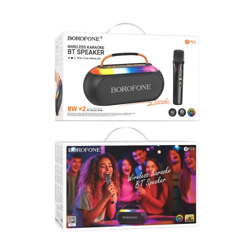 Borofone Hordozható Bluetooth Hangszóró BP23 Spring mikrofonnal fekete - 8