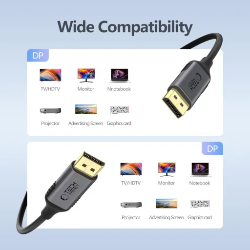 Tech-Protect Ultraboost Kábel Displayportról Displayportra 1.4 4k 60hz 200cm Fekete - 2