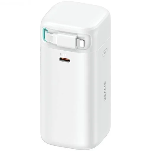 Powerbank 18000mAh PD45W Lightning Gyors Töltés Visszahúzható Kábel USAMS XMF Series 20KCD21702 (US-CD217) fehér - 1