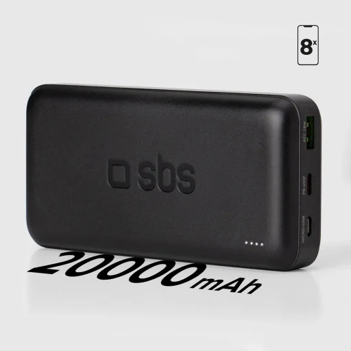 Powerbank SBS TTBB20000PD20K 20000 mAh 20W PD USB-C, USB-A, Micro-USB - fekete - 7