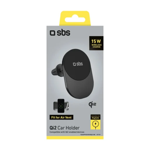Qi2 Vezeték nélküli Töltő Tartó SBS TESUPPVENTWIRQI215W MagSafe Kompatibilis - Fekete - 2