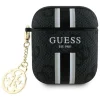 Guess GUA2P4RPSK AirPods 1/2 tok fekete/fekete 4G Printed Stripes Charm