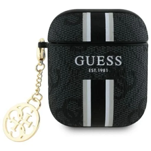 Guess GUA2P4RPSK AirPods 1/2 tok fekete/fekete 4G Printed Stripes Charm - 1