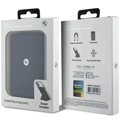 BMW Wallet kártyatartó állítható fliptok - fekete MagSafe Signature Collection tok - 5