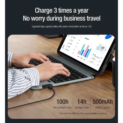 Nillkin Bumper Combo Keyboard Tok (Háttérvilágított Verzió) iPad Pro 11 2024 Fekete tok - 3