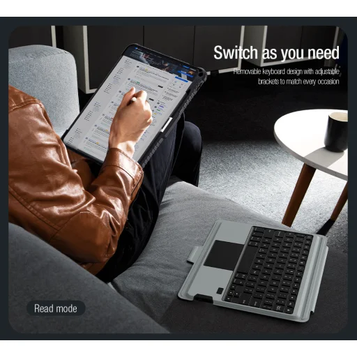 Nillkin Bumper Combo Keyboard Tok (Háttérvilágított Verzió) iPad Pro 11 2024 Fekete tok - 8