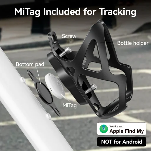 MiLi GPS Bluetooth MiTag nyomkövető HD-P16-BH Apple + biciklis kulacstartó fekete - 6