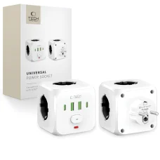 Tech-protect Pcl3x4 hálózati elosztó 2 USB & 2 Type-c & 3 aljzat fehér