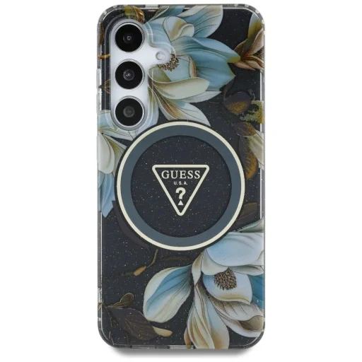 Guess Glitter Flowers Triangle Buttons MagSafe Samsung Galaxy S25 tok - 3