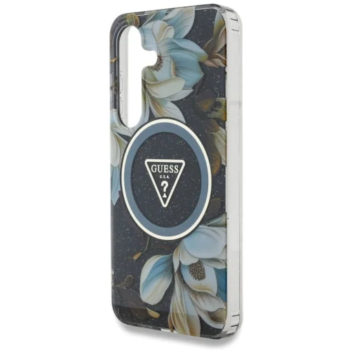 Guess Glitter Flowers Triangle Buttons MagSafe Samsung Galaxy S25 tok - 6