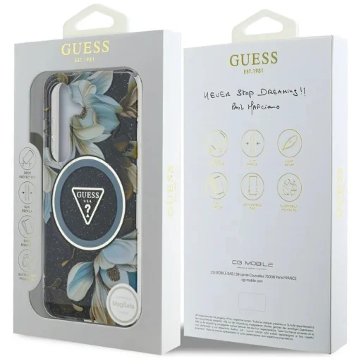 Guess Glitter Flowers Triangle Buttons MagSafe Samsung Galaxy S25 tok - 8