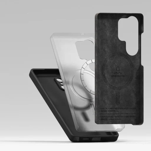 Samsung Galaxy S25 Ultra Ringke Szilikon Mágneses Magsafe Fekete tok - 5