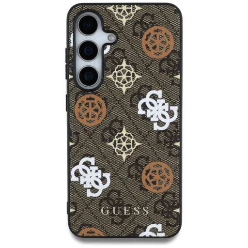Guess 4G Printed Colored Peony Mintás MagSafe Samsung Galaxy S25 barna tok - 3