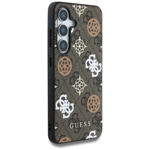 Guess 4G Printed Colored Peony Mintás MagSafe Samsung Galaxy S25 barna tok - 4