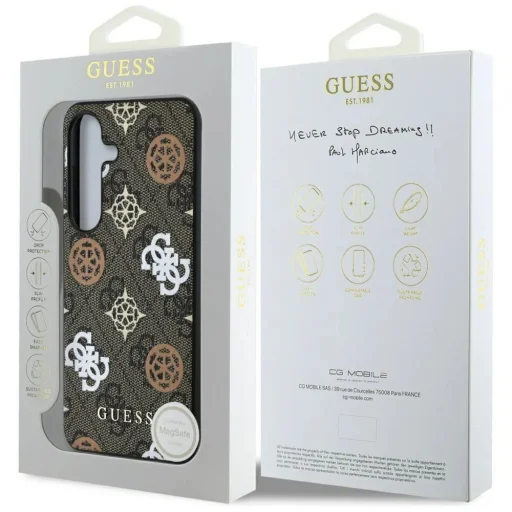 Guess 4G Printed Colored Peony Mintás MagSafe Samsung Galaxy S25 barna tok - 8