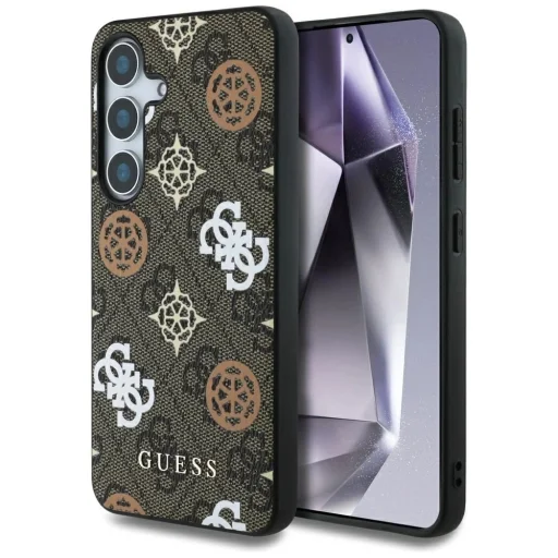 Guess 4G Printed Colored Peony Mintás MagSafe Samsung Galaxy S25 barna tok - 1