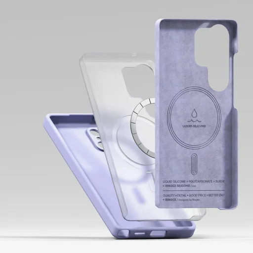 Ringke Szilikon Mágneses Magsafe Galaxy S25 Ultra Levendula tok - 5