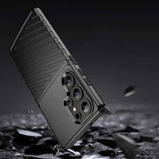 Samsung Galaxy S25 Ultra tok Thunder Case szilikon páncélozott - fekete - 4