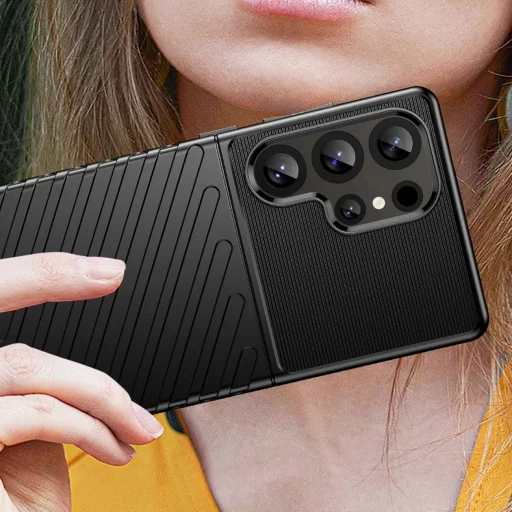 Samsung Galaxy S25 Ultra tok Thunder Case szilikon páncélozott - fekete - 6