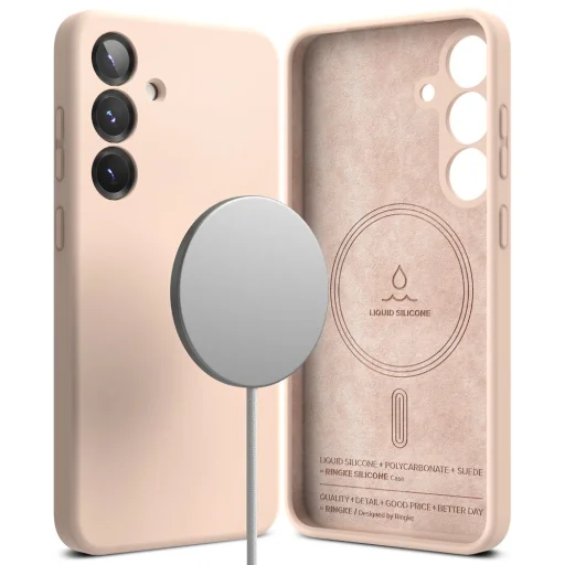 Ringke Szilikon Mágneses Magsafe Galaxy S25+ Plus Pinkhomok tok - 1