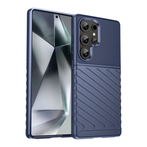 Thunder Case Samsung Galaxy S25 Ultra szilikon páncélozott tok - kék - 1