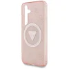 Guess 4G Glitter Triangle Buttons MagSafe tok Samsung Galaxy S25 rózsaszín thumbnail