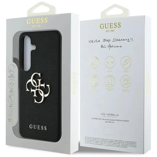 Guess Grained Big 4G Logo Small Classic Logo Samsung Galaxy S25 Plus tok fekete - 8