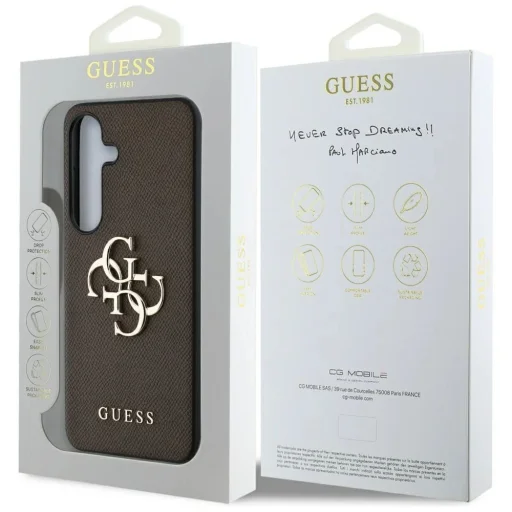 Guess Grained Big 4G Logo Small Classic Logo Samsung Galaxy S25 Plus barna tok - 8