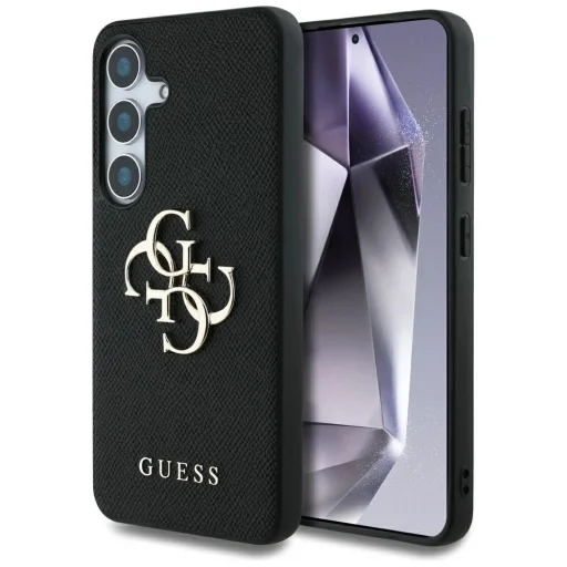 Guess Grained Big 4G Logo Small Classic Logo Samsung Galaxy S25 Plus tok fekete - 1
