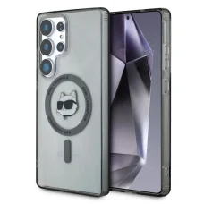 Etui Karl Lagerfeld Button Choupette Head Printed Logo MagSafe Samsung Galaxy S25 Ultra fekete tok