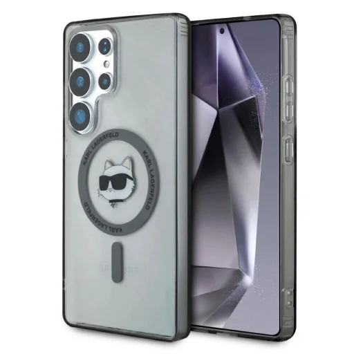 Etui Karl Lagerfeld Button Choupette Head Printed Logo MagSafe Samsung Galaxy S25 Ultra fekete tok - 1