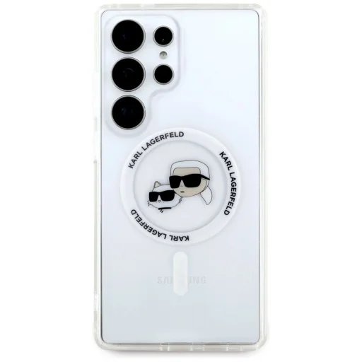 Karl Lagerfeld Button Karl & Choupette Heads Printed Logo MagSafe Samsung Galaxy S25 Ultra biely obal - 3
