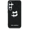 Karl Lagerfeld Leather Monogram Pin Logo Choupette Head Samsung Galaxy S25 fekete tok thumbnail