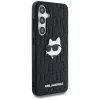 Karl Lagerfeld Leather Monogram Pin Logo Choupette Head Samsung Galaxy S25 fekete tok thumbnail