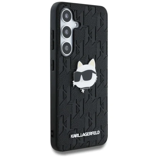 Karl Lagerfeld Leather Monogram Pin Logo Choupette Head Samsung Galaxy S25 fekete tok - 4