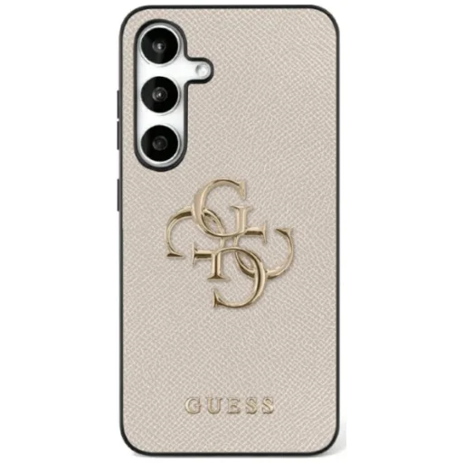 GUESS tok Samsung Galaxy S25 GUHCS25SPGT4MBE (PU Grained Big 4G és Klasszikus Logó) bézs tok - 1